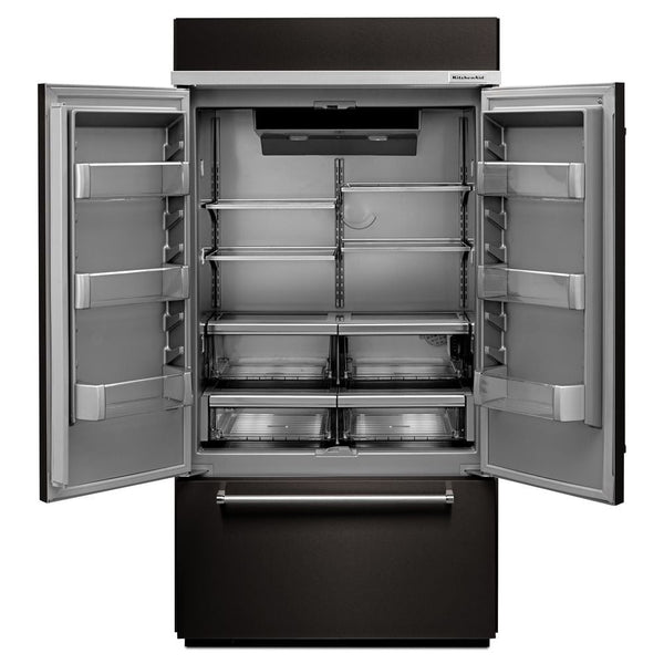 KitchenAid Standard-Depth 24.2-cu ft 3 -Door Built-In French Door Refrigerator with Ice Maker ( Black Stainless with PRINTSHIELD ) ENERGY STAR Certified