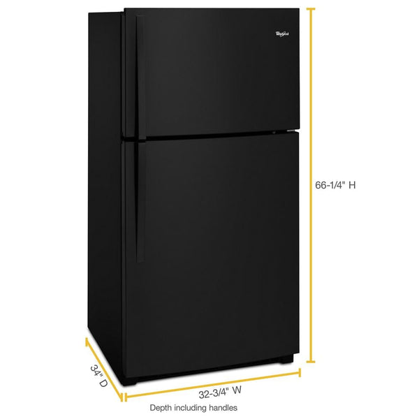 Whirlpool 21.3-cu ft Top-Freezer Refrigerator ( Black ) ENERGY STAR Certified
