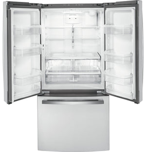 GE Counter-Depth 18.6-cu ft 3 -Door French Door Refrigerator with Ice Maker with Water Dispenser ( Stainless Steel ) ENERGY STAR Certified