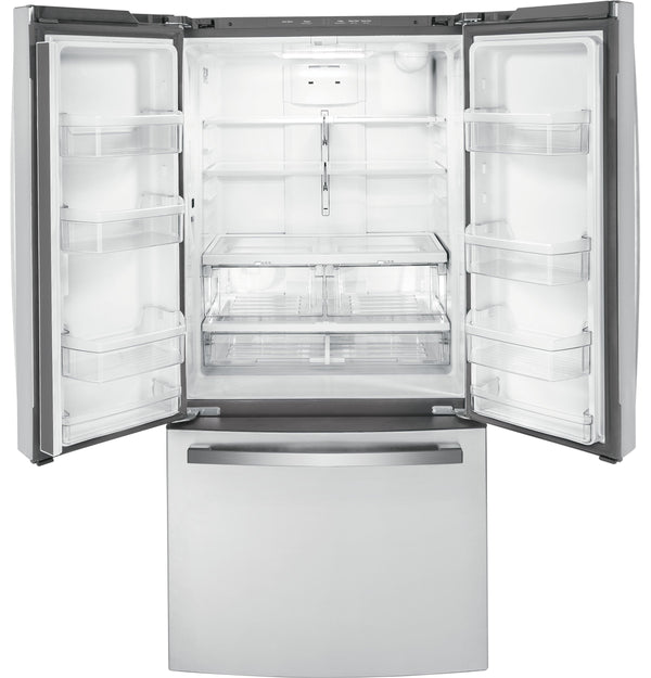 GE Counter-Depth 18.6-cu ft 3 -Door French Door Refrigerator with Ice Maker with Water Dispenser ( Stainless Steel ) ENERGY STAR Certified