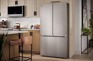 LG Standard-Depth 31.7-cu ft 3 -Door Smart Compatible French Door Refrigerator with Ice Maker with Water Dispenser ( PrintProof Stainless Steel ) ENERGY STAR Certified