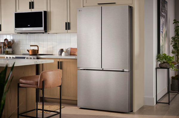 LG Standard-Depth 31.7-cu ft 3 -Door Smart Compatible French Door Refrigerator with Ice Maker with Water Dispenser ( PrintProof Stainless Steel ) ENERGY STAR Certified