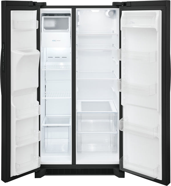 Frigidaire 25.6-cu ft Side-by-Side Refrigerator with Ice Maker ,Water and Ice Dispenser ( Black ) ENERGY STAR Certified