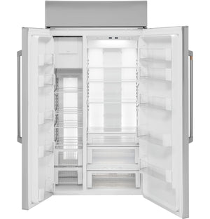 Cafe 29.5-cu ft Counter-Depth Side-by-Side Refrigerator Built-In Smart Compatible with Ice Maker ( Stainless Steel )