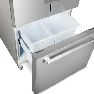 Cosmo Counter-Depth 17.5-cu ft 3 -Door French Door Refrigerator with Ice Maker ( Stainless Steel ) ENERGY STAR Certified