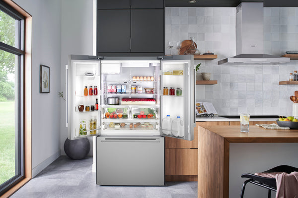 Bosch Standard-Depth 500 Series 26-cu ft 3 -Door Smart Compatible French Door Refrigerator with Ice Maker with Water and Ice Dispenser ( Stainless Steel ) ENERGY STAR Certified
