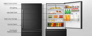 Hisense 17.2-cu ft Counter-Depth Bottom-Freezer Refrigerator Black Metallic Steel ) ENERGY STAR Certified