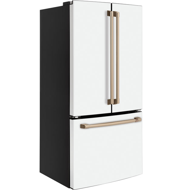 Cafe Counter-Depth 18.6-cu ft 3 -Door French Door Refrigerator with Ice Maker with Water Dispenser ( Matte White ) ENERGY STAR Certified