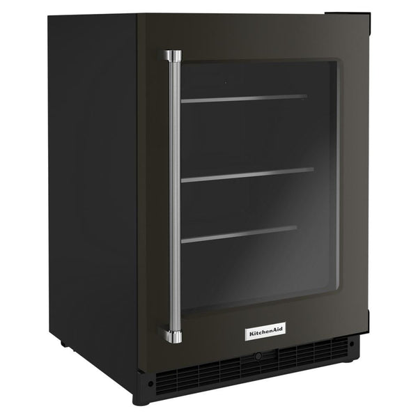 KitchenAid 5.2-cu ft Built-In Mini Fridge ( Black Stainless Steel with PRINTSHIELD )