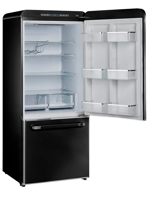 UNIQUE Classic Retro 17.7-cu ft Counter-Depth Bottom-Freezer Refrigerator with Ice Maker ( Midnight Black ) ENERGY STAR Certified