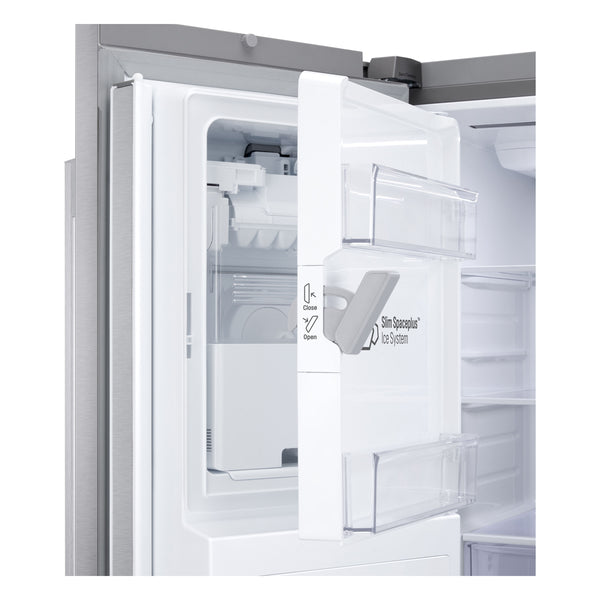 LG Counter-Depth Zero Clearance 23.7-cu ft 3 -Door Smart Compatible French Door Refrigerator with Dual Ice Maker with Water and Ice Dispenser ( PrintProof Stainless Steel ) ENERGY STAR Certified
