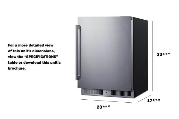 Summit Appliance 3.3-cu ft Built-In Mini Fridge ( Stainless steel )