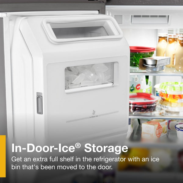 Whirlpool Standard-Depth 26-cu ft 4 -Door French Door Refrigerator with Ice Maker with Water and Ice Dispenser ( Fingerprint Resistant Stainless Steel )