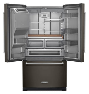 KitchenAid Standard-Depth 27-cu ft 3 -Door French Door Refrigerator with Water and Ice Dispenser ( Black ) ENERGY STAR Certified