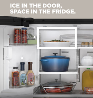 GE Counter-Depth 22.2-cu ft 3 -Door French Door Refrigerator with Ice Maker with Water and Ice Dispenser ( Stainless Steel ) ENERGY STAR Certified