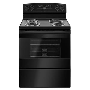 Amana 18.2-cu ft Top-Freezer Refrigerator & Electric Range Suit in Black