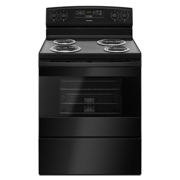 Amana 18.2-cu ft Top-Freezer Refrigerator & Electric Range Suit in Black