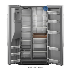 KitchenAid 20.85-cu ft Counter-Depth Side-by-Side Refrigerator with Ice Maker ,Water and Ice Dispenser ( Fingerprint Resistant Stainless Steel ) ENERGY STAR Certified