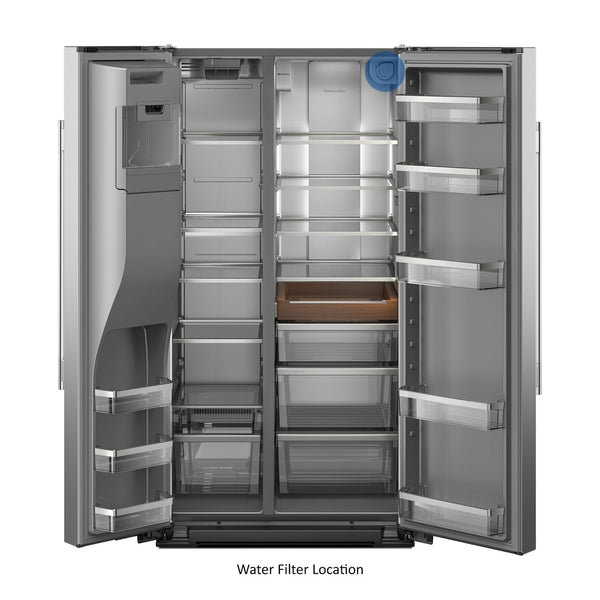 KitchenAid 20.85-cu ft Counter-Depth Side-by-Side Refrigerator with Ice Maker ,Water and Ice Dispenser ( Fingerprint Resistant Stainless Steel ) ENERGY STAR Certified