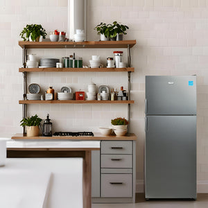Equator Advanced Appliances 14.3-cu ft Counter-Depth Top-Freezer Refrigerator ( Stainless Steel ) ENERGY STAR Certified