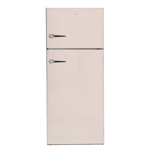 ConServ 18-cu ft Counter-Depth Top-Freezer Refrigerator with Ice Maker ( Cream )