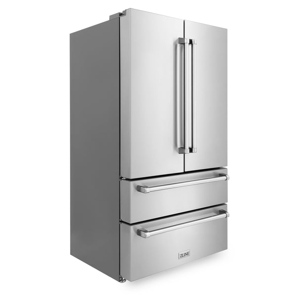 ZLINE KITCHEN & BATH Counter-Depth 22.5-cu ft 4 -Door French Door Refrigerator with Ice Maker ( Fingerprint Resistant Stainless Steel ) ENERGY STAR Certified