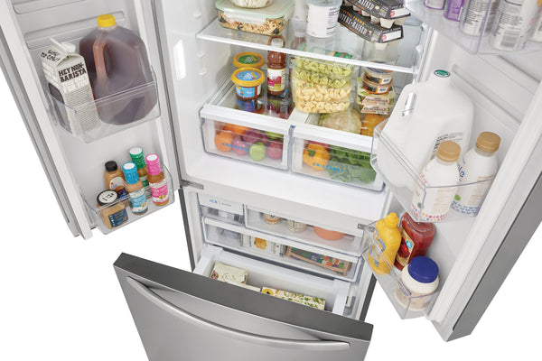 Frigidaire Counter-Depth 17.6-cu ft 3 -Door French Door Refrigerator with Ice Maker ( Fingerprint-Resistant Stainless Look ) ENERGY STAR Certified