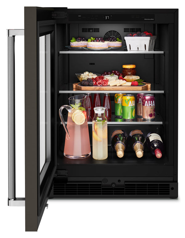 KitchenAid 5.2-cu ft Built-In Mini Fridge ( Black Stainless Steel with PRINTSHIELD )