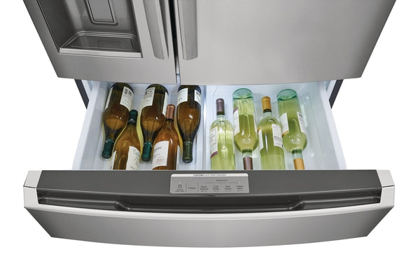 Frigidaire Counter-Depth 21.5-cu ft 4 -Door French Door Refrigerator with Ice Maker with Water and Ice Dispenser ( Smudge-Proof Stainless Steel ) ENERGY STAR Certified