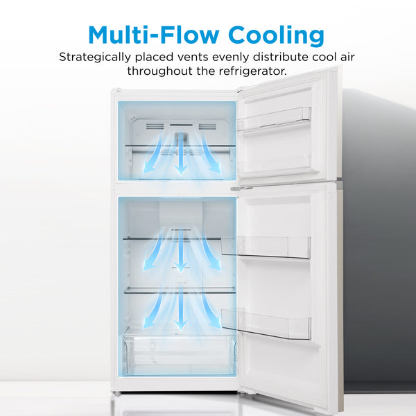 Midea Fingerprint Resistant 18.1-cu ft Top-Freezer Refrigerator ( White ) Garage Ready ENERGY STAR Certified