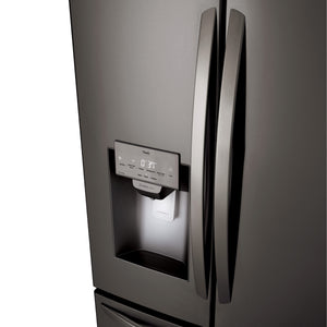 LG Standard-Depth 27.7-cu ft 3 -Door Smart Compatible French Door Refrigerator with Ice Maker with Water and Ice Dispenser ( Printproof Black Stainless Steel ) ENERGY STAR Certified