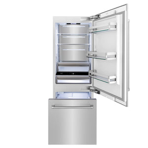 ZLINE KITCHEN & BATH Built-In 16.1-cu ft Counter-Depth Built-In Bottom-Freezer Refrigerator with Ice Maker ( Stainless Steel ) ENERGY STAR Certified