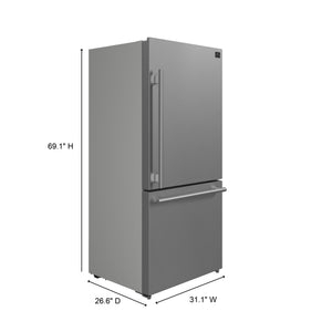 FORNO Milano Espresso 17.2-cu ft Counter-Depth Bottom-Freezer Refrigerator Stainless Steel ) ENERGY STAR Certified