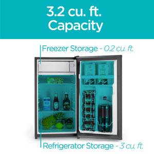 BLACK+DECKER 3.2-cu ft Mini Fridge with Freezer ( Black ) ENERGY STAR