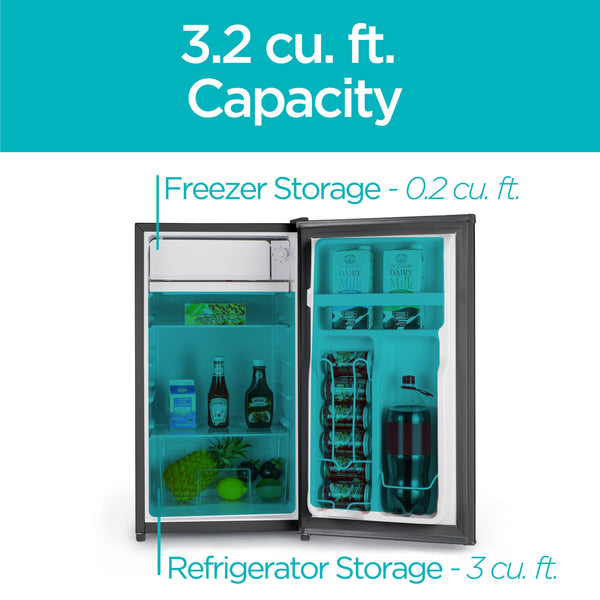 BLACK+DECKER 3.2-cu ft Mini Fridge with Freezer ( Black ) ENERGY STAR