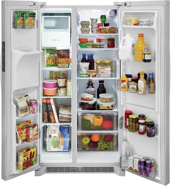Frigidaire 25.6-cu ft Side-by-Side Refrigerator with Ice Maker ,Water and Ice Dispenser ( White ) ENERGY STAR Certified