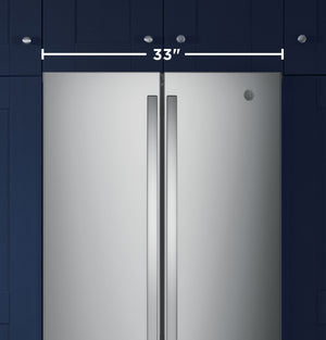 GE Counter-Depth 18.6-cu ft 3 -Door French Door Refrigerator with Ice Maker with Water Dispenser ( Stainless Steel ) ENERGY STAR Certified