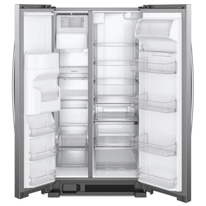 Whirlpool In Door Can Caddy 21.4-cu ft Side-by-Side Refrigerator with Ice Maker ,Water and Ice Dispenser ( Fingerprint Resistant Stainless Steel )