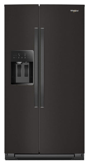 Whirlpool 20.85-cu ft Counter-Depth Side-by-Side Refrigerator with Ice Maker ,Water and Ice Dispenser ( Black Stainless Finish )