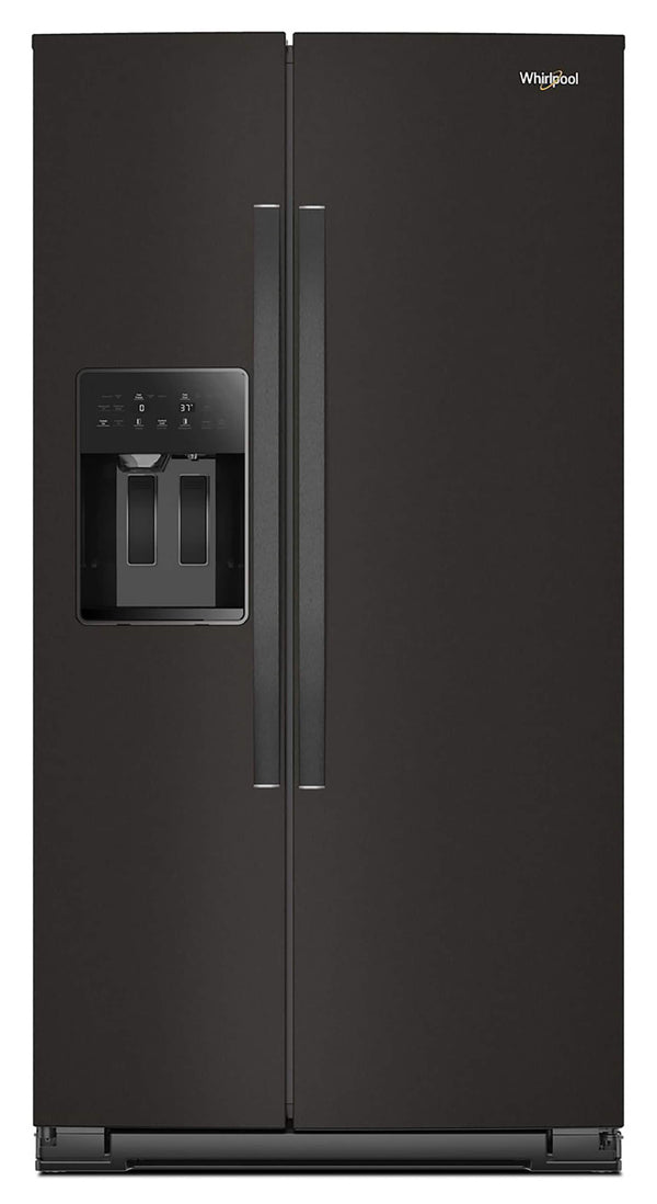Whirlpool 20.85-cu ft Counter-Depth Side-by-Side Refrigerator with Ice Maker ,Water and Ice Dispenser ( Black Stainless Finish )
