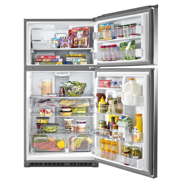 Maytag 21.2-cu ft Top-Freezer Refrigerator with Ice Maker ( Fingerprint Resistant Stainless Steel )