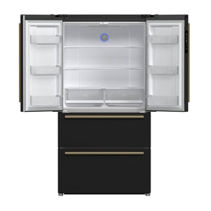 FORNO Salerno 20-cu ft Counter-Depth Side-by-Side Refrigerator with Ice Maker ,Water and Ice Dispenser ( Black ) ENERGY STAR Certified
