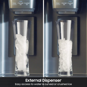 Samsung Counter-Depth Mega Capacity 25.5-cu ft 3 -Door Smart Compatible French Door Refrigerator with Ice Maker with Water and Ice Dispenser ( Fingerprint Resistant Stainless Steel ) ENERGY STAR Certified
