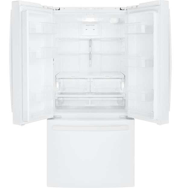GE Counter-Depth 18.6-cu ft 3 -Door French Door Refrigerator with Ice Maker with Water Dispenser ( White ) ENERGY STAR Certified