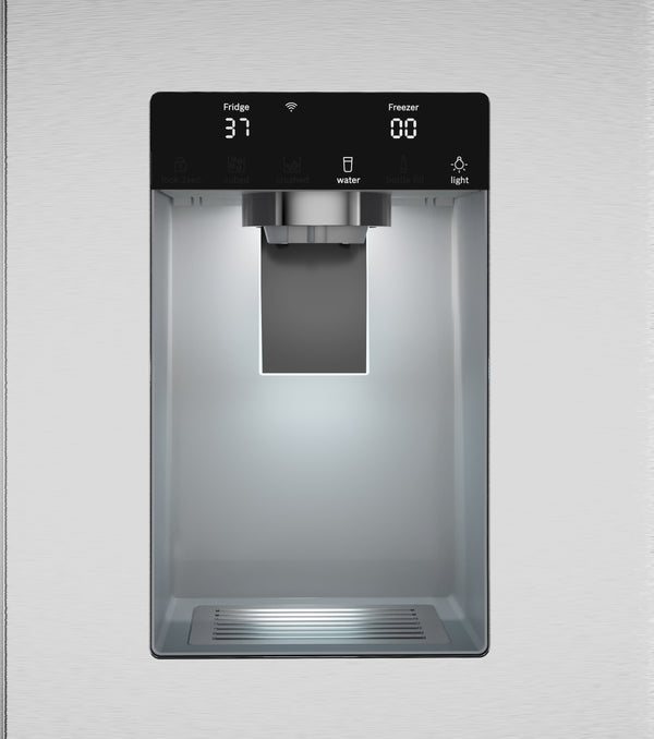 Bosch Counter-Depth 500 Series 21.6-cu ft 3 -Door Smart Compatible French Door Refrigerator with Ice Maker with Water and Ice Dispenser ( Stainless Steel ) ENERGY STAR Certified