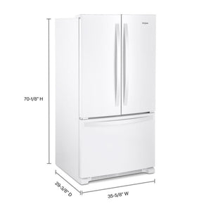 Whirlpool Standard-Depth 25.2-cu ft 3 -Door French Door Refrigerator with Ice Maker ( White ) ENERGY STAR Certified