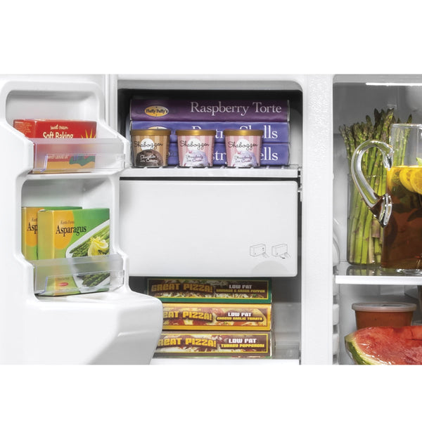 GE 21.8-cu ft Counter-Depth Side-by-Side Refrigerator with Ice Maker ,Water and Ice Dispenser ( Stainless Steel )
