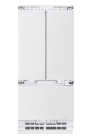 Kucht Counter-Depth 19.8-cu ft 3 -Door Built-In French Door Refrigerator with Ice Maker with Water and Ice Dispenser ( White ) ENERGY STAR Certified
