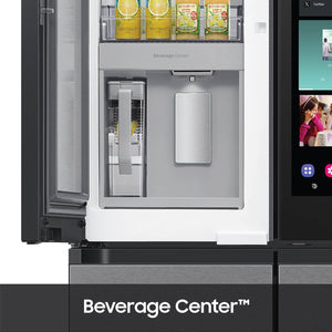 Samsung Bespoke Counter-Depth Family Hub 22.5-cu ft 4 -Door Smart Compatible French Door Refrigerator with Dual Ice Maker with Water Dispenser and Door within Door ( Stainless steel ) ENERGY STAR Certified