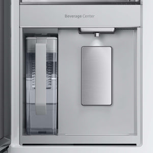 Samsung Bespoke Standard-Depth Beverage Center 28.8-cu ft 4 -Door Smart Compatible French Door Refrigerator with Dual Ice Maker with Water Dispenser and Door within Door ( Stainless Steel - All Panels ) ENERGY STAR Certified